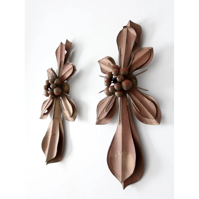 Late 20th Century Late 20th Century Global Views Co Fleur Di Lis Sculptural Sconce Lights - a Pair For Sale - Image 5 of 8