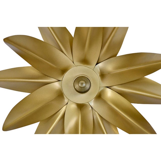 Metal Matthew Izzo Home Sparky Antique Brass Palm Tree Taper Candle Holder For Sale - Image 7 of 7