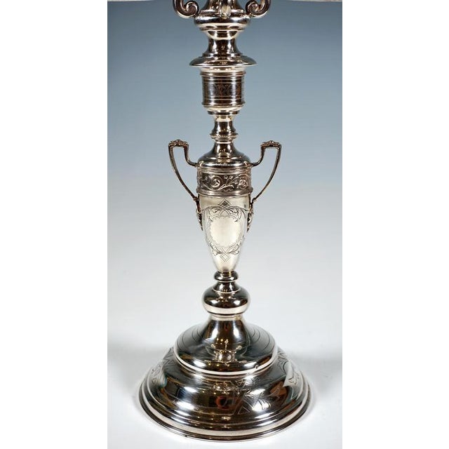 19th Century Large Historicism Five-Flame Silver Candleholder by Hermann Südfeld, Vienna, 1890 For Sale - Image 5 of 8