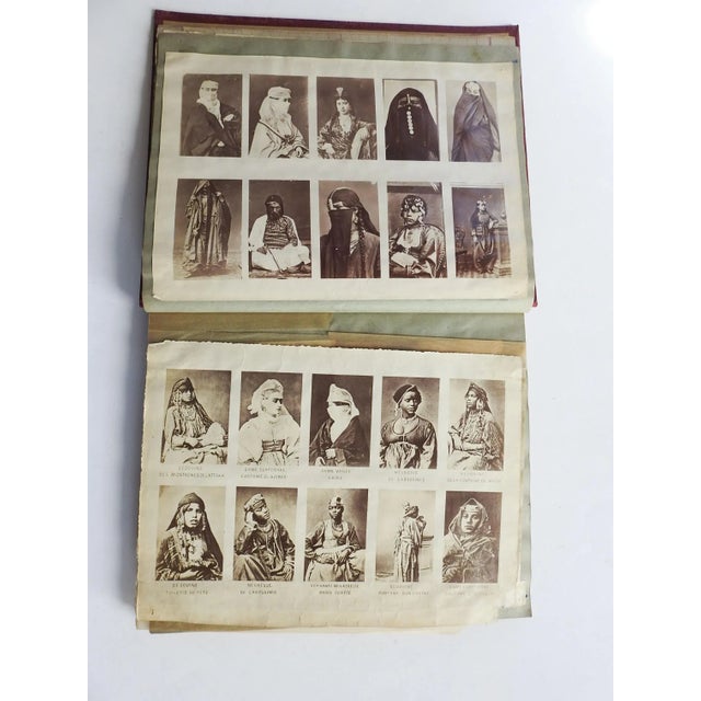 Antique circa 1890's Grand Tour scrapbook with over 45 albumen photographs, many loose, some pasted in. Scenes from...