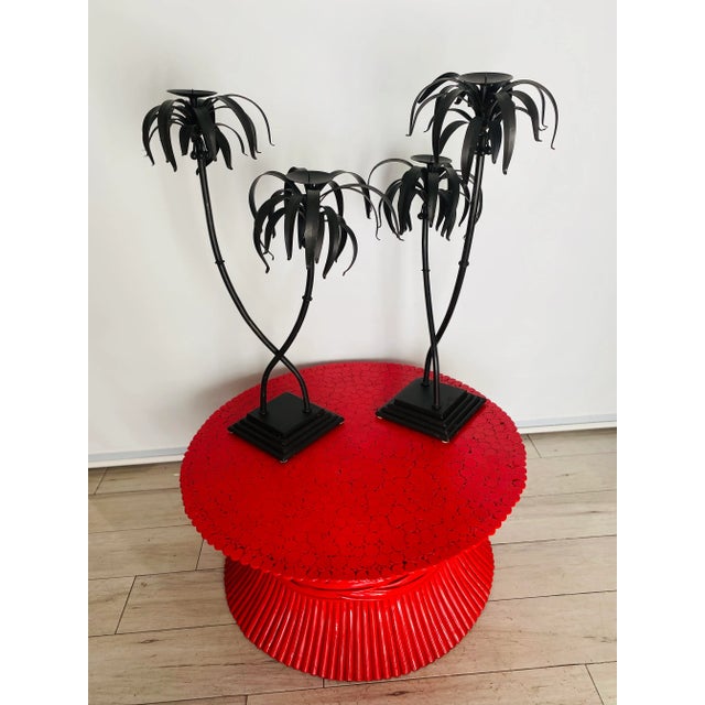 MidCentury Wrought Iron Palm Trees Candle Holders a Set Chairish