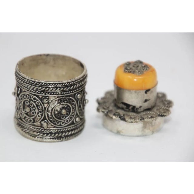 Silvered Metal Lidded Box For Sale - Image 4 of 12