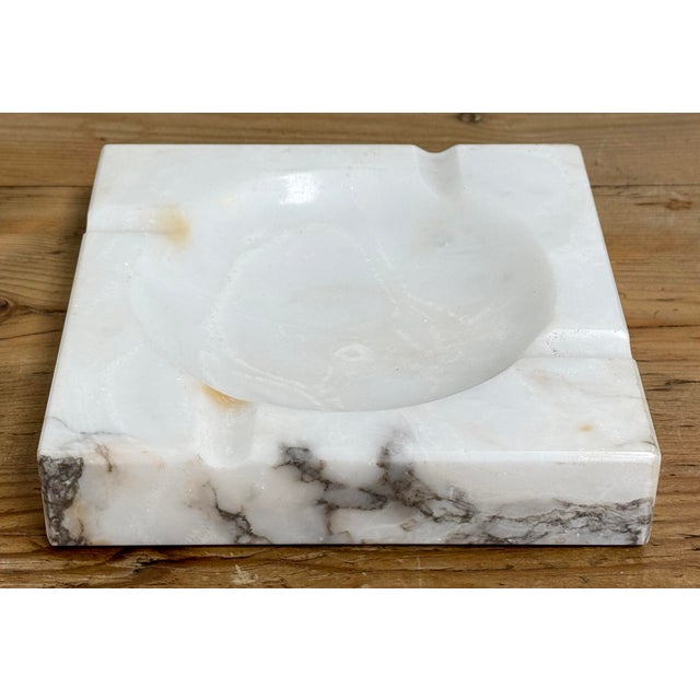 Traditional Vintage Italian Alabaster Ashtray Catchall Dish For Sale - Image 3 of 9