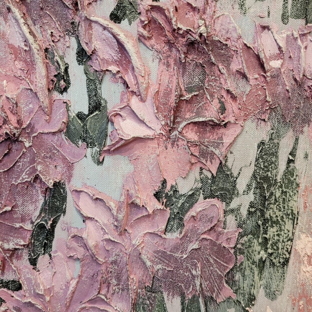 Stephen Kaye, Still Life with Irises, 1980s, Oil on Canvas For Sale - Image 15 of 18