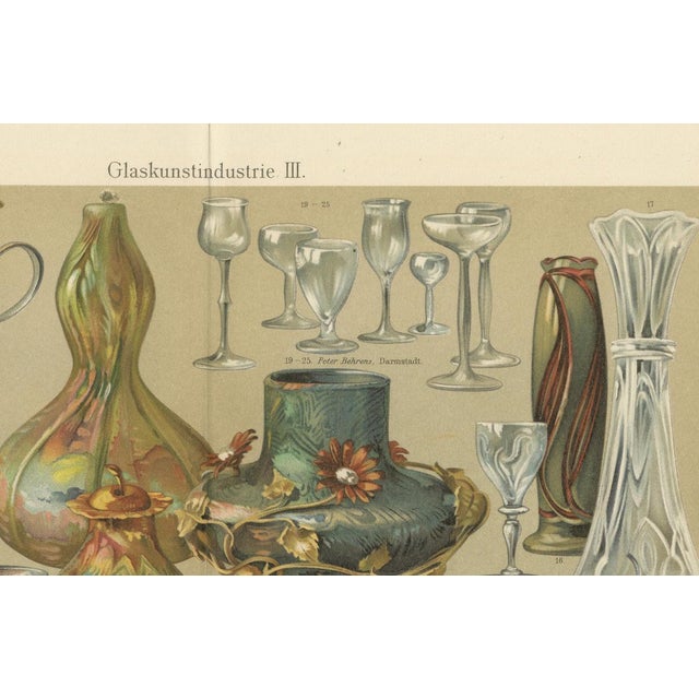 Art Nouveau Glass and Historic Glassmaking by Peter Behrens, 1898, Set of 2 For Sale - Image 6 of 16