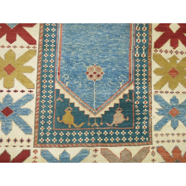 Late 20th Century Vintage Blue Turkish Prayer Rug - 4'9" x 6'1" For Sale - Image 5 of 7