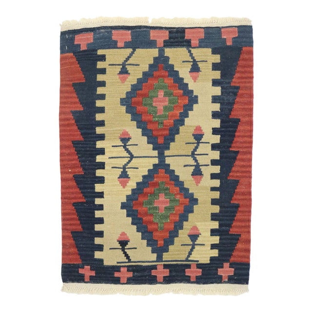 Vintage Persian Shiraz Kilim Rug - 02'01 X 02'10 For Sale