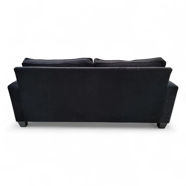 Contemporary Vintage Contemporary Postmodern Black Velvet Sofa For Sale - Image 3 of 6