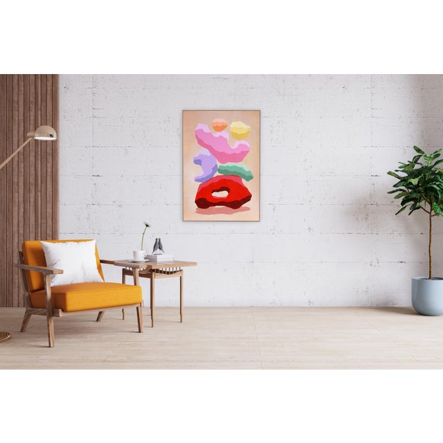 2020s 2024, 3d Render Style Painting of "Pop Rocks", Colorful Painting on Watercolor Paper by Ryan Rivadeneyra For Sale - Image 5 of 7