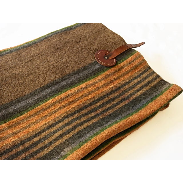 Farmhouse 1900s Antique Striped Wool Horse Blanket For Sale - Image 3 of 9