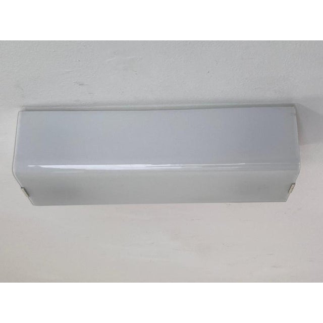 White Mid-Century Modern Glass Wall Light, Germany, 1970s For Sale - Image 8 of 10