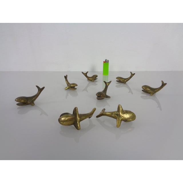 Metal Whale-Shaped Brass Paperweights or Knife Rests in the style of Walter Bosse, Austria, 1950s, Set of 4 For Sale - Image 7 of 18