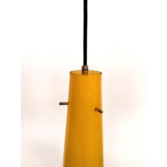 Italian Murano Glass Pendants in Green and Yellow from Vistosi, 1970s, Set of 2 For Sale - Image 7 of 15