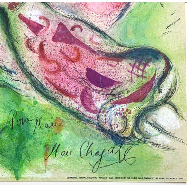 1960s Marc Chagall Roméo Et Juliette / Paris, Le Plafond De L'opéra - Hand-signed "pour Marc", 1964 - Signed For Sale - Image 5 of 12