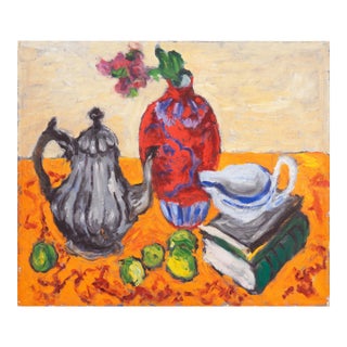 'Still Life With Teapot' by Karl Larsen, Salon D'Automne, Paris, Danish Post-Impressionist Oil For Sale