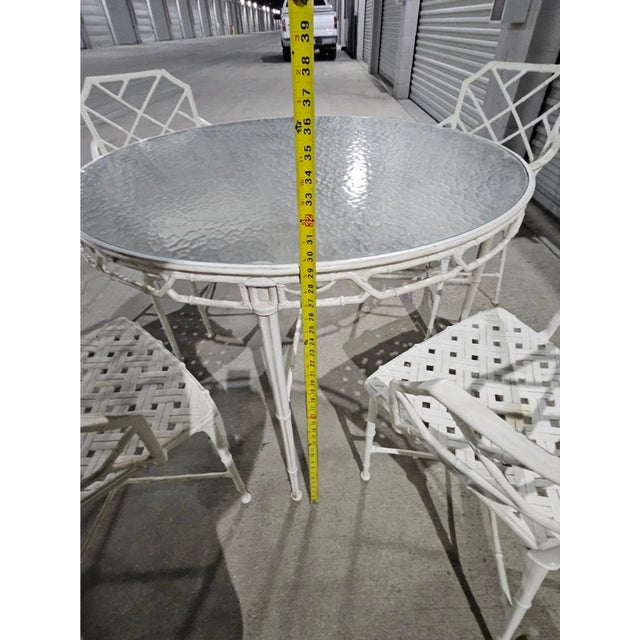 1960s Vintage Brown Jordan Calcutta Dining ArmChairs & Table Mid Century Patio, Attributed For Sale - Image 5 of 11