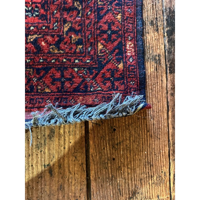 Red Large Hand Knotted Wool Afghan Rug For Sale - Image 8 of 8