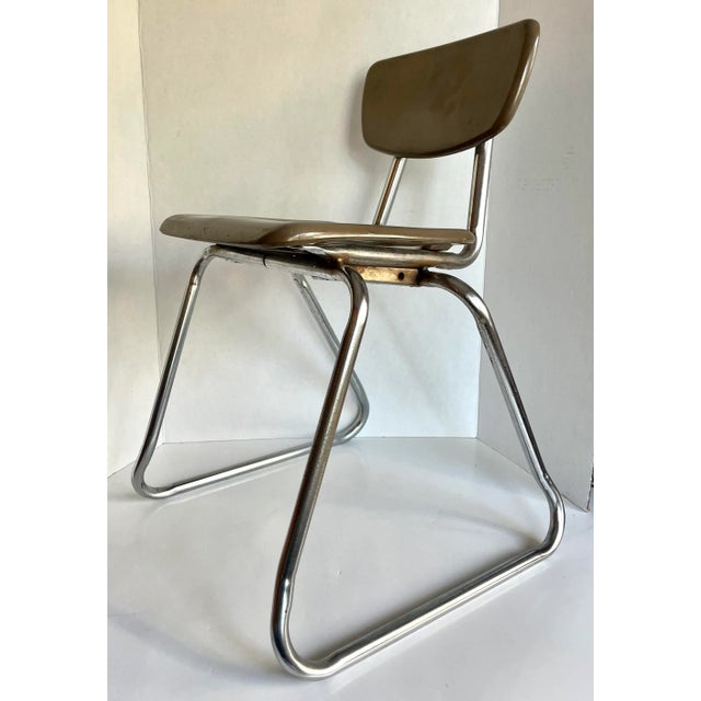 Pair of Mid-Century Kids Virco Chrome School Chairs For Sale - Image 9 of 13