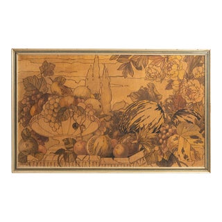 Early 20th Century France Sienna Wood Painting For Sale