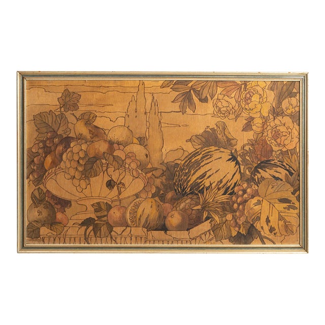 Early 20th Century France Sienna Wood Painting For Sale