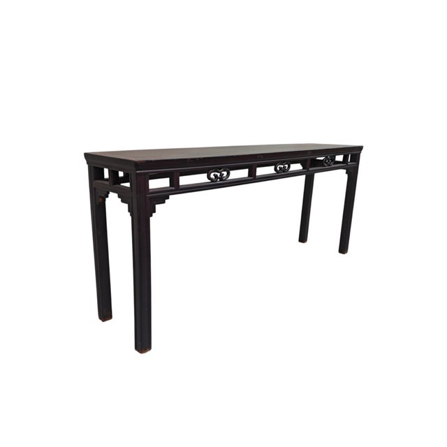 Early 19th Century Chinese Elm Console Table With Openwork Apron For Sale - Image 4 of 4
