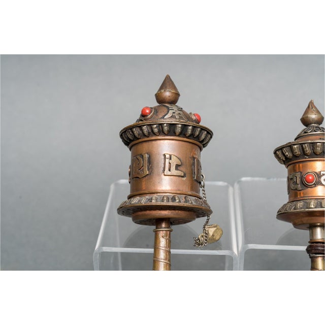 Collection of Tibetan Buddhist Prayer Wheels and Amulet Cases—Set of Seven For Sale - Image 11 of 18