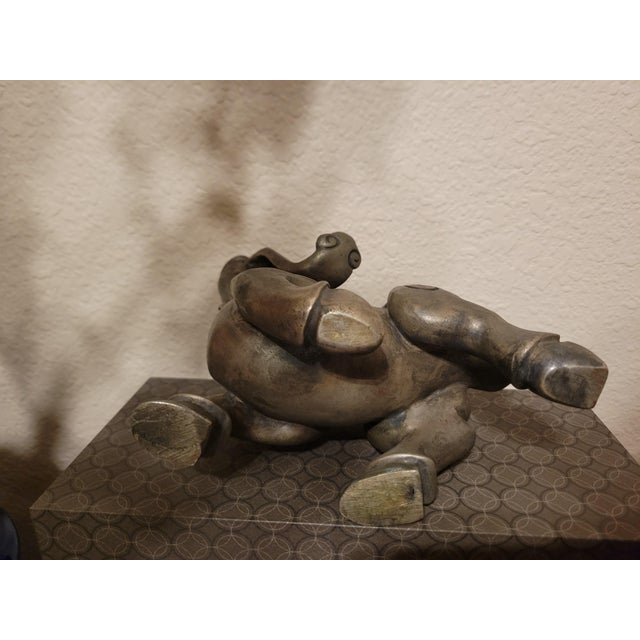 Mid 20th Century Solid Cast‑metal Ram Sculpture For Sale - Image 5 of 12