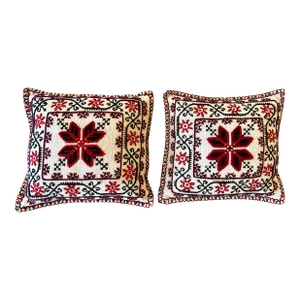 Hand Made Mexican Artisan Wool Pillows, Pair