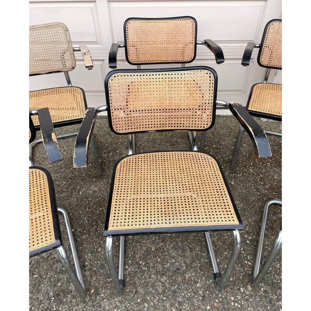 Marcel Breuer Attributed Cesca Dining Chairs Set of 6 For Sale - Image 9 of 12