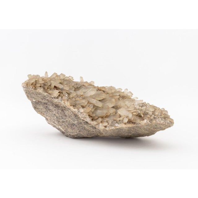 Tan Clear Quartz Crystal Cluster Mineral Specimen For Sale - Image 8 of 11