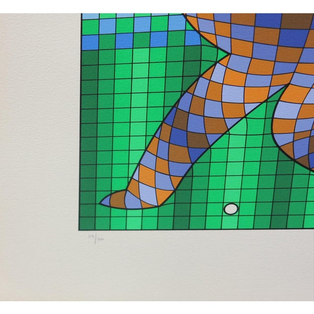 "The Gofer" by Victor Vasarely Hand Signed and Numbered by the artist 1989 Limited Edition Serigraph Unframed Hand signed...