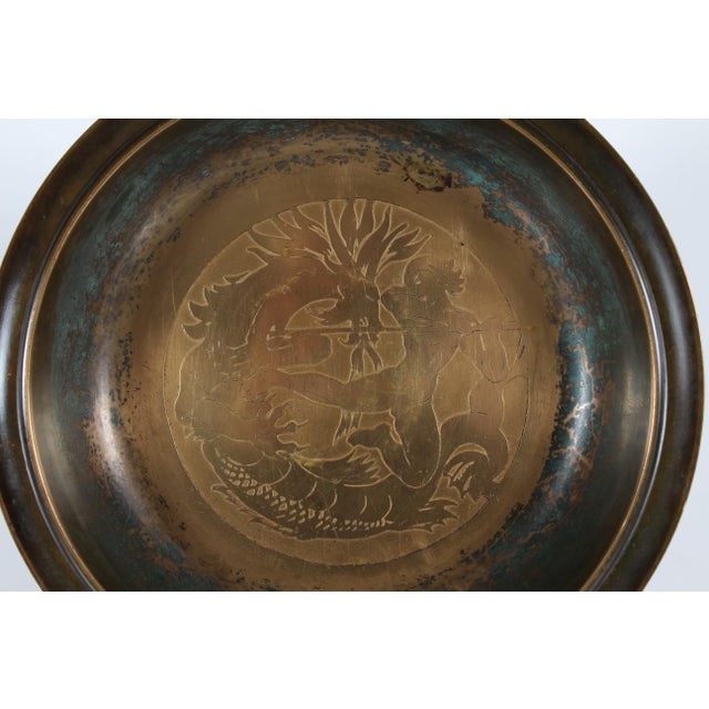 Metal Large Danish Art Deco Bowl of Bronze with Incised Decor by Just Andersen, 1930s For Sale - Image 7 of 12