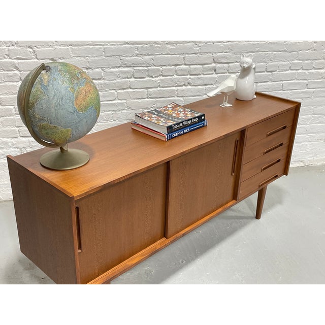 2020s Mid Century Modern Styled Handmade Teak Credenza | Danish Media Stand Sideboard For Sale - Image 5 of 12