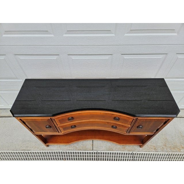 Late 20th Century Modern Arts and Craft Style Cherry and Granite Top Sideboard Buffet For Sale - Image 5 of 13