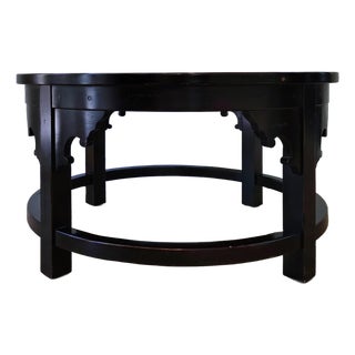 Rustic Round Cocktail Coffee Table by Sherrill Furniture For Sale