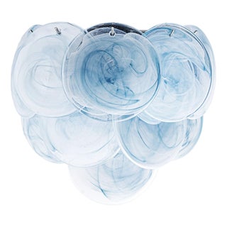 Large Murano Blue Glass Discs and Brass Wall Light, Italy, 1970 For Sale