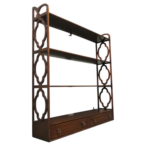 Georgian Style Wall Hanging Shelf with Drawers, 1960 For Sale - Image 6 of 6