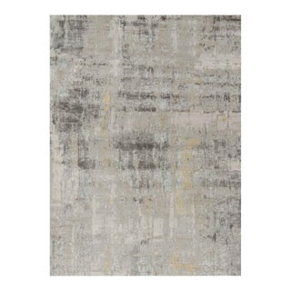 Rug & Kilim’s Oversized Abstract Rug in Silver-Gray and Beige-Brown Patterns 11x15 For Sale