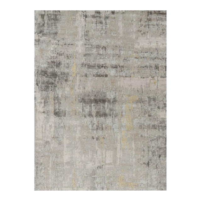 Rug & Kilim’s Oversized Abstract Rug in Silver-Gray and Beige-Brown Patterns 11x15 For Sale