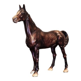 Hubely Style Vintage Cast Iron Horse — Mid‑Century Americana With Original Patina For Sale