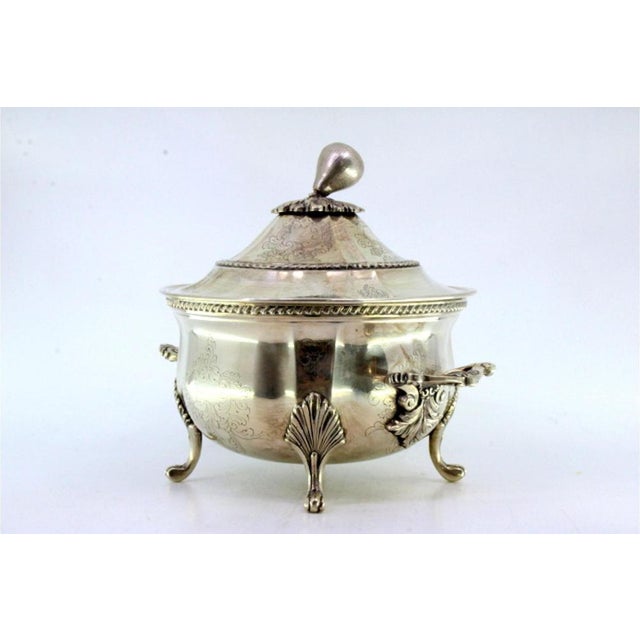 Silver Tureen with Engraved Plant Motifs, Frieze and Pear-Shaped Handle Lid For Sale - Image 6 of 8