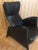 Black Leather Armchair, 1980s, in Very Good conditions. Designed 1980 to 1989