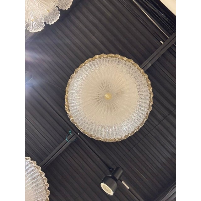 Murano Gold Granola Glass Flush Mount Chandelier For Sale - Image 4 of 6