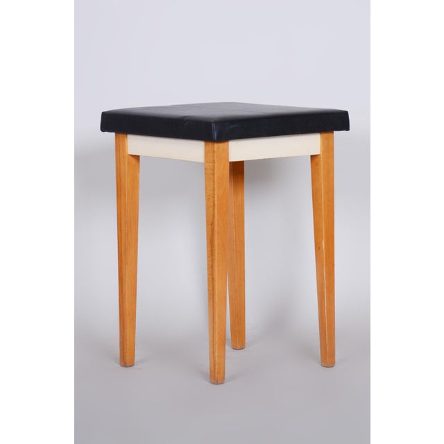 Mid-Century Modern Mid-Century Black Beech Stool, 1950s For Sale - Image 3 of 7