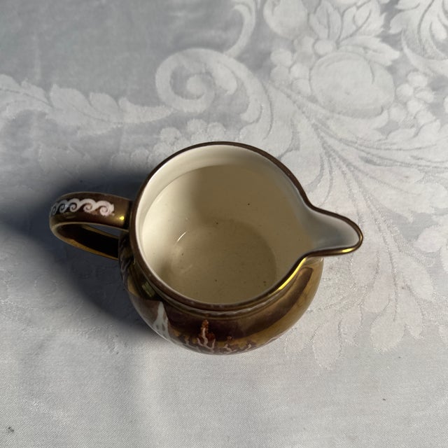 American Mid 19th Century Wedgwood “Fallow Deer” Copper Luster Creamer For Sale - Image 3 of 4