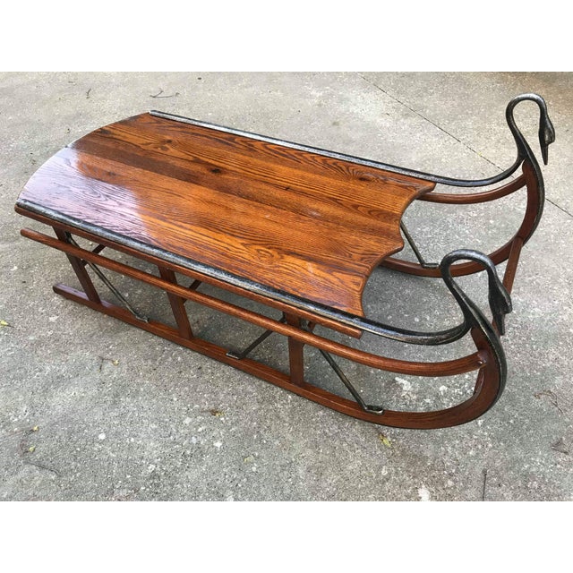 MidCentury Modern Tell City Chair Co. Oak Sled Coffee Table Chairish