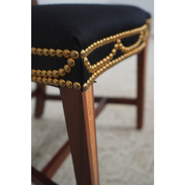 Set of 6 Baker Inlaid Mahogany Norfolk Hepplewhite Dining Room Chairs For Sale - Image 14 of 18