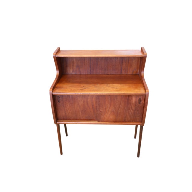 Brown Danish Teak Cabinet with Sliding Doors, 1960s For Sale - Image 8 of 11