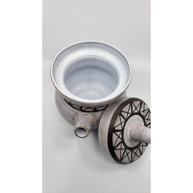 French Ceramic Soup Tureen with Geometric Decor by Emile Masson, Vallauris, France, 1960s For Sale - Image 9 of 11