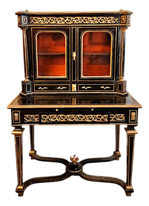 Bonheur Du Jour Desk with Display Case, 1800s